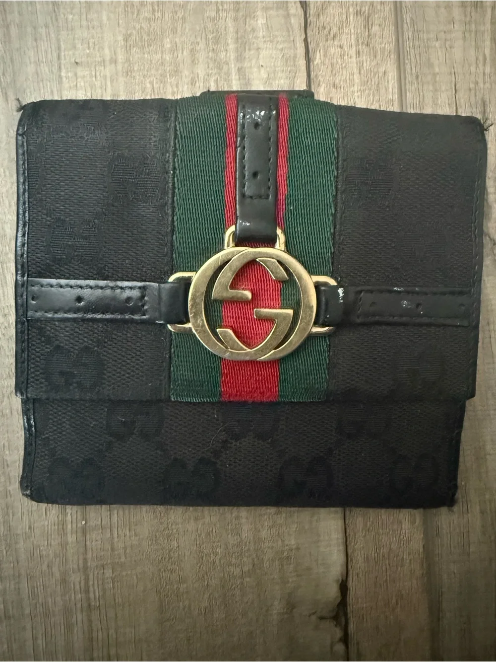 Gucci Sherry Line GG Canvas Web Interlocking G Wallet